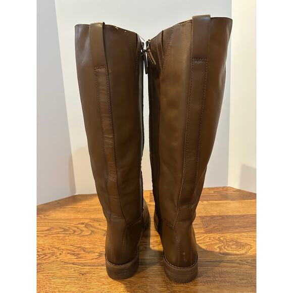Franco Sarto Women's Marlisa Leather Riding Boots Brown Size 11M Classic Style - Picture 5 of 13